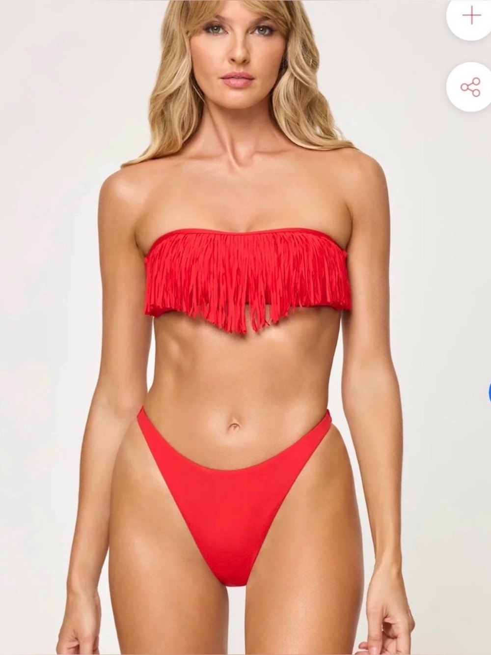 L Space DIXIE FLARE Fringe Bikini Top M